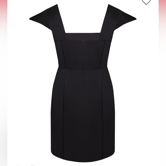 NWT Mimine AG black knee length Rebel cocktail dress with exaggerated shoulders - Picture 6 of 7